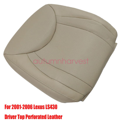 New Driver Back Perforated Leather Cover Tan For Lexus LS430 2001-2006