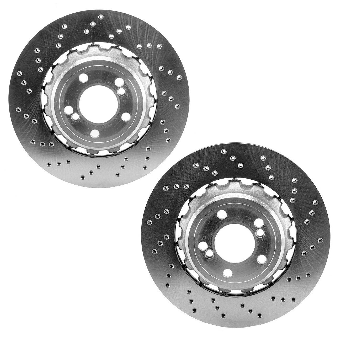 2¡ÁRear Drilled Ventilated Disc Brake Rotors Suitable For BMW F80 F82 F83 F87
