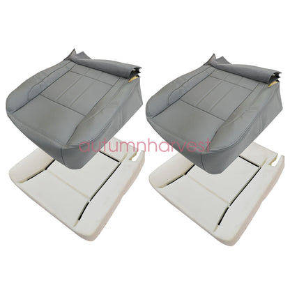 Fits 2006-09 Dodge Ram 1500 Front Leather Bottom Seat Cover & Foam Cushion Gray