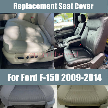 For 2009-2014 Ford F150 Lariat Bottom & Lean Back Leather Seat Cover Steel Gray