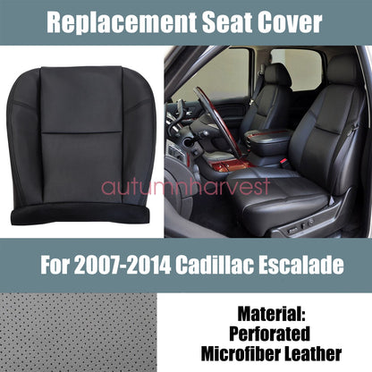 For 2007 08-2013 Cadillac Escalade Driver Passenger Bottom AC Leather Seat Cover