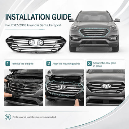 For Hyundai Santa Fe Sport 17-2018 Front Bumper Upper Grille Assembly 863514Z500