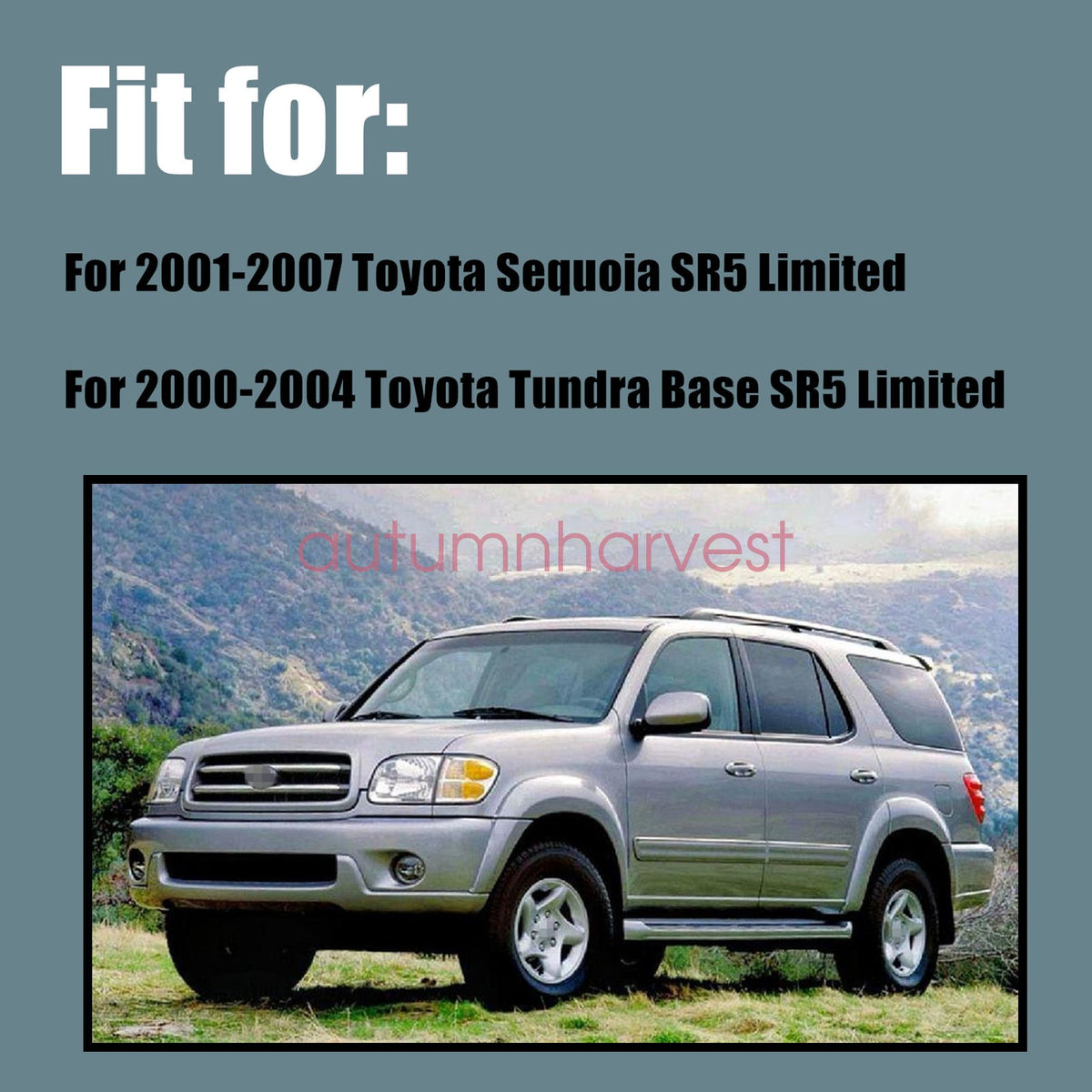 For 2000-2004 Toyota Tundra Sequoia Driver & Passenger Leather Seat Cover Gray