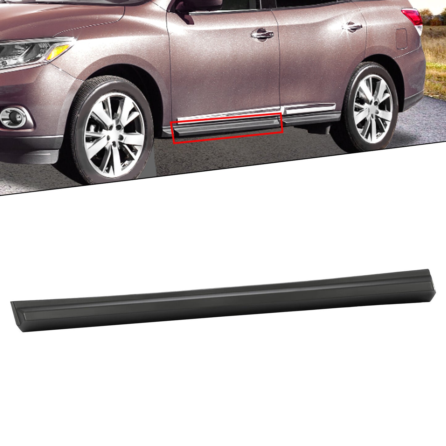 For Nissan Pathfinder 2013-2015 Front Door Lower Moulding Black Driver LH Side