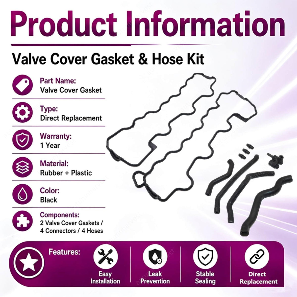 Valve Cover Gasket Set for Mercedes C Class CLK E ML S SLK E320 ML320 1120180382