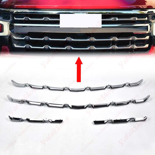 Fit 22-25 Chevrolet Silverado 1500 LT RST Chrome Grille Replacement Grill Insert