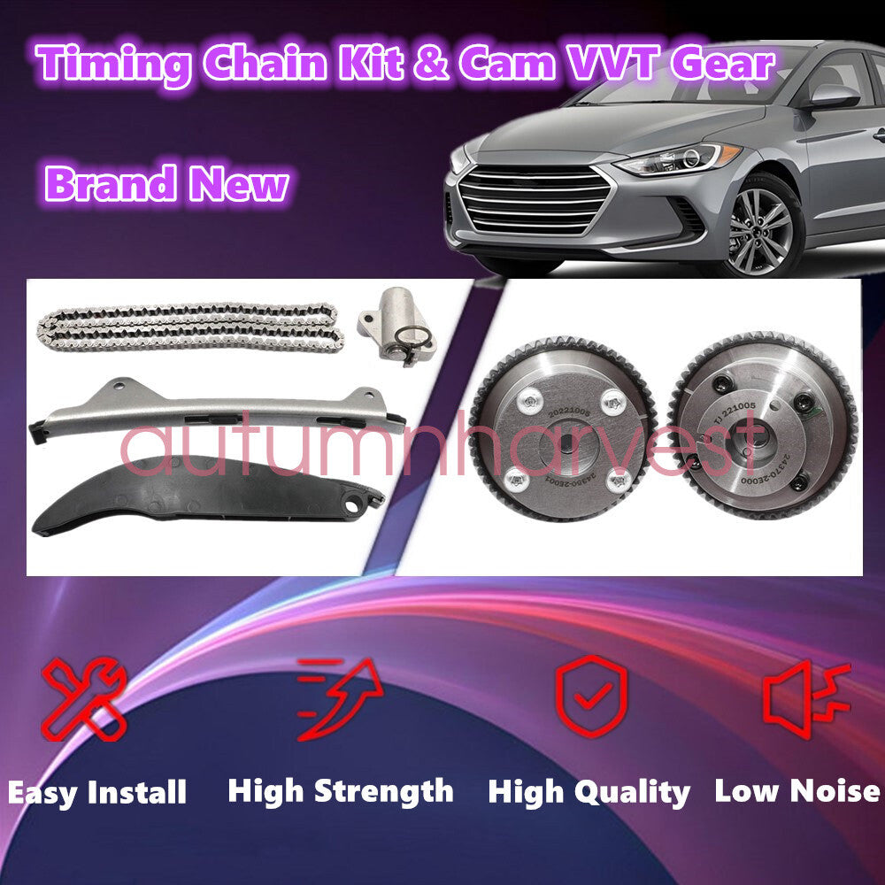 Engine Timing Chain Kit Camshaft Phaser For Hyundai/Kia 1.8L / 2.0L Elantra Soul