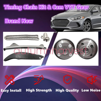 Engine Timing Chain Kit Camshaft Phaser For Hyundai/Kia 1.8L / 2.0L Elantra Soul
