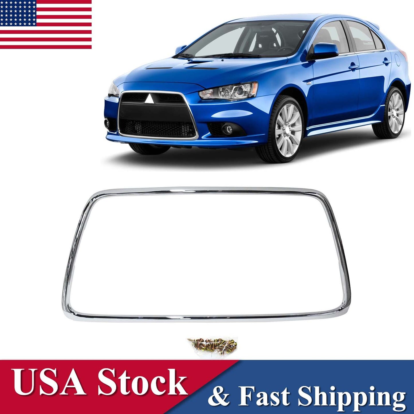 6400B398 Front Bumper Grille Molding Surround Chrome Fit 09-15 Mitsubishi Lancer