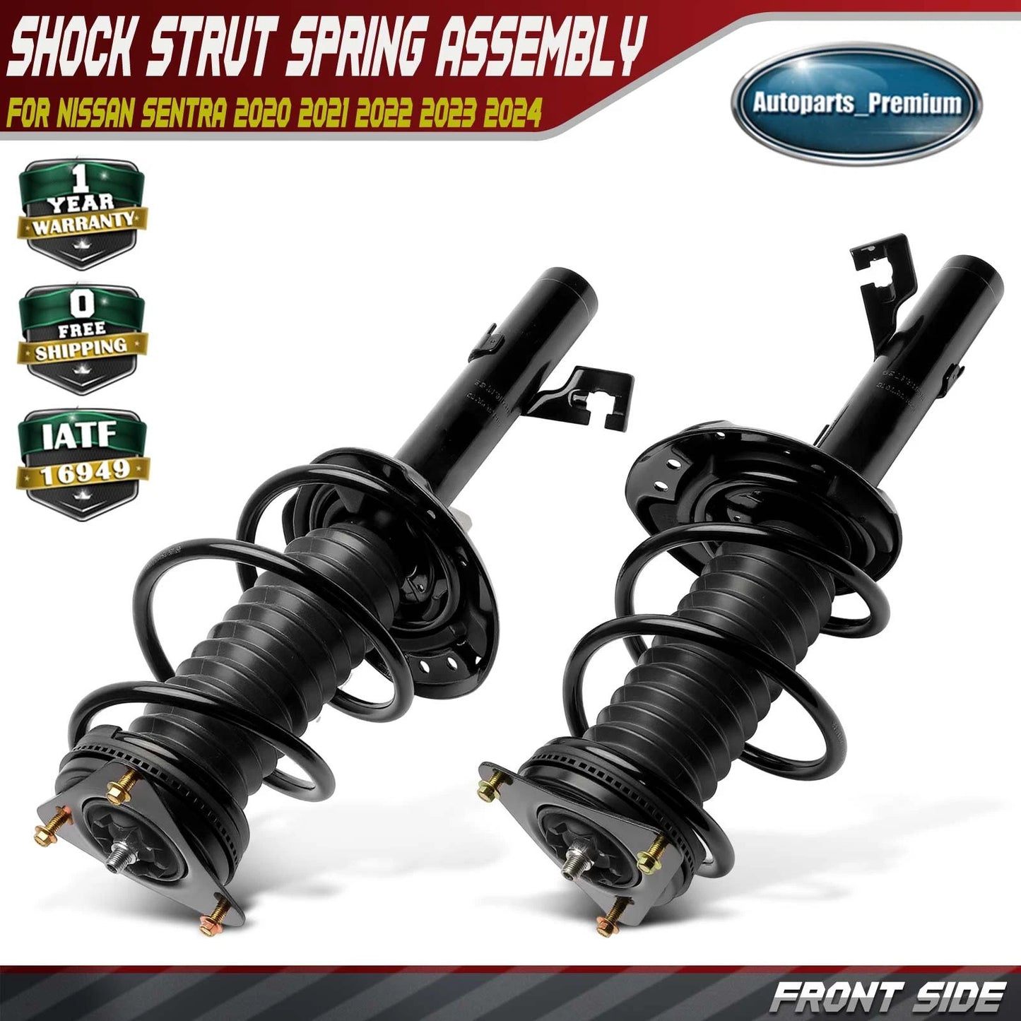 2X Front Completely Strut & Coil Spring Assembly For Nissan Sentra 2020-2023 24