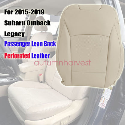 Right Passenger Top Leather Seat Cover Tan For 2015-2019 Subaru Outback Legacy