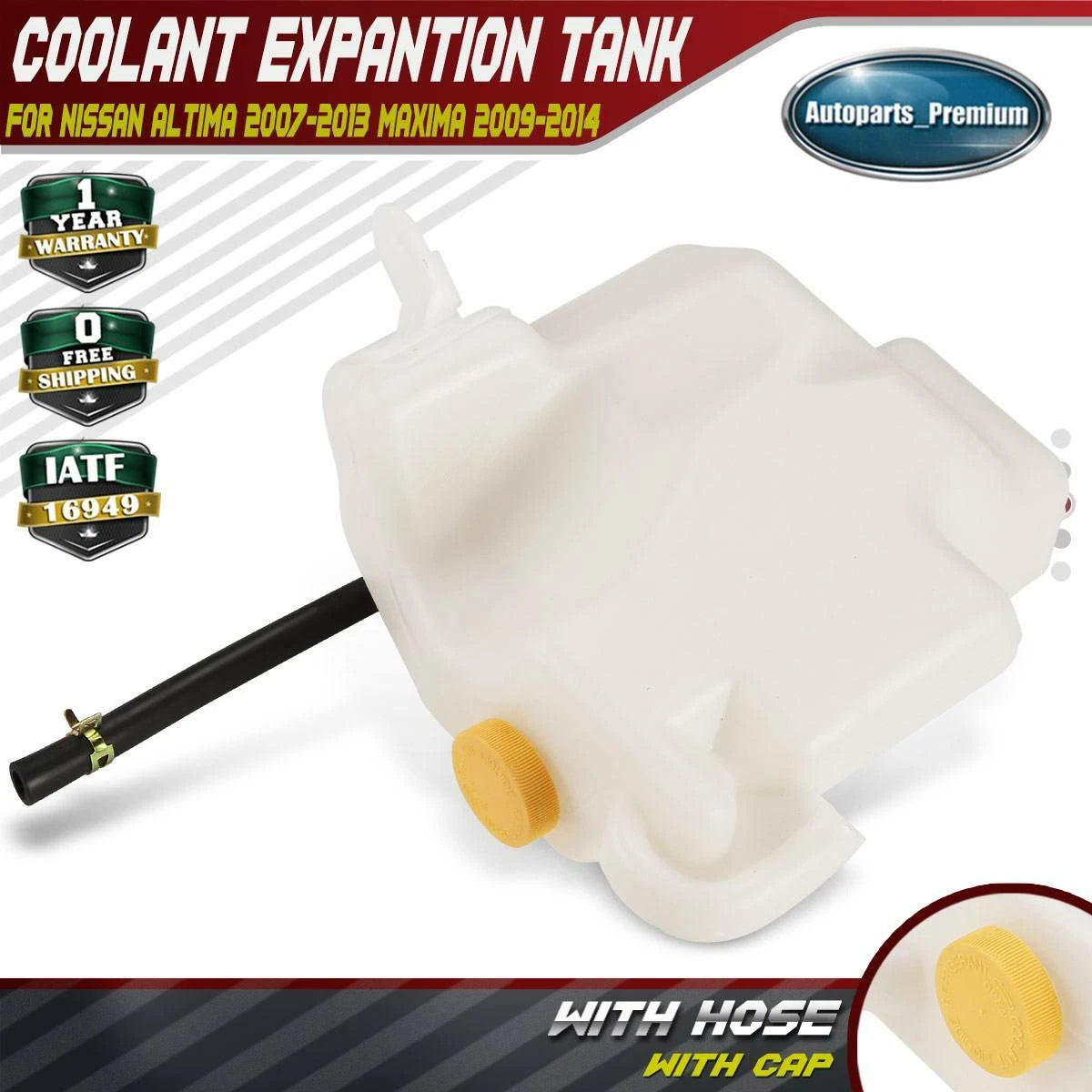 New Coolant Expansion Tank w/Cap & Hose For Nissan Maxima 2009-2014 V6 3.5L
