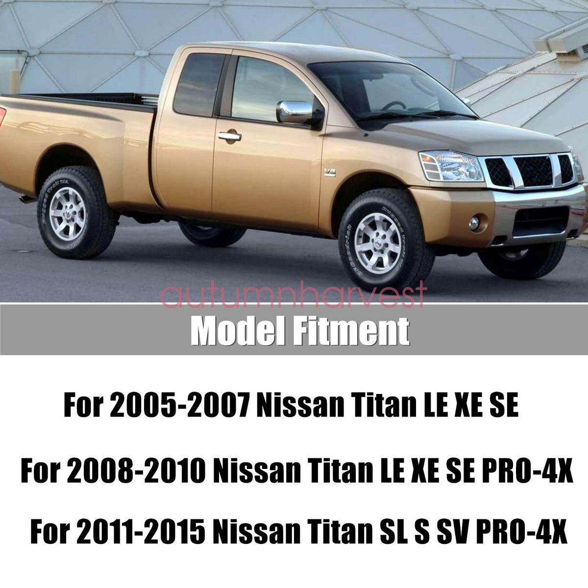 For 2005-2015 Nissan Titan Driver & Passenger Bottom Seat Cover Black (2PCS)