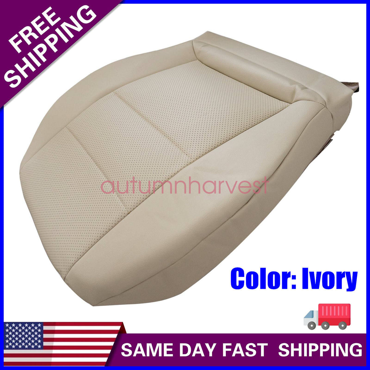 For 2008-15 Mercedes Benz GLK250 Passenger Bottom Leather SEAT COVER ( Ivory )