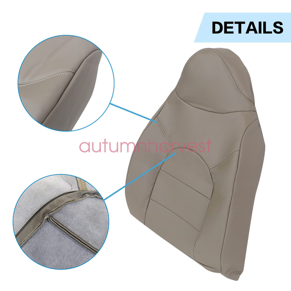 Fits 99 2000 Ford F250 F350 Lariat Tan Driver & Passenger Top Leather Seat Cover