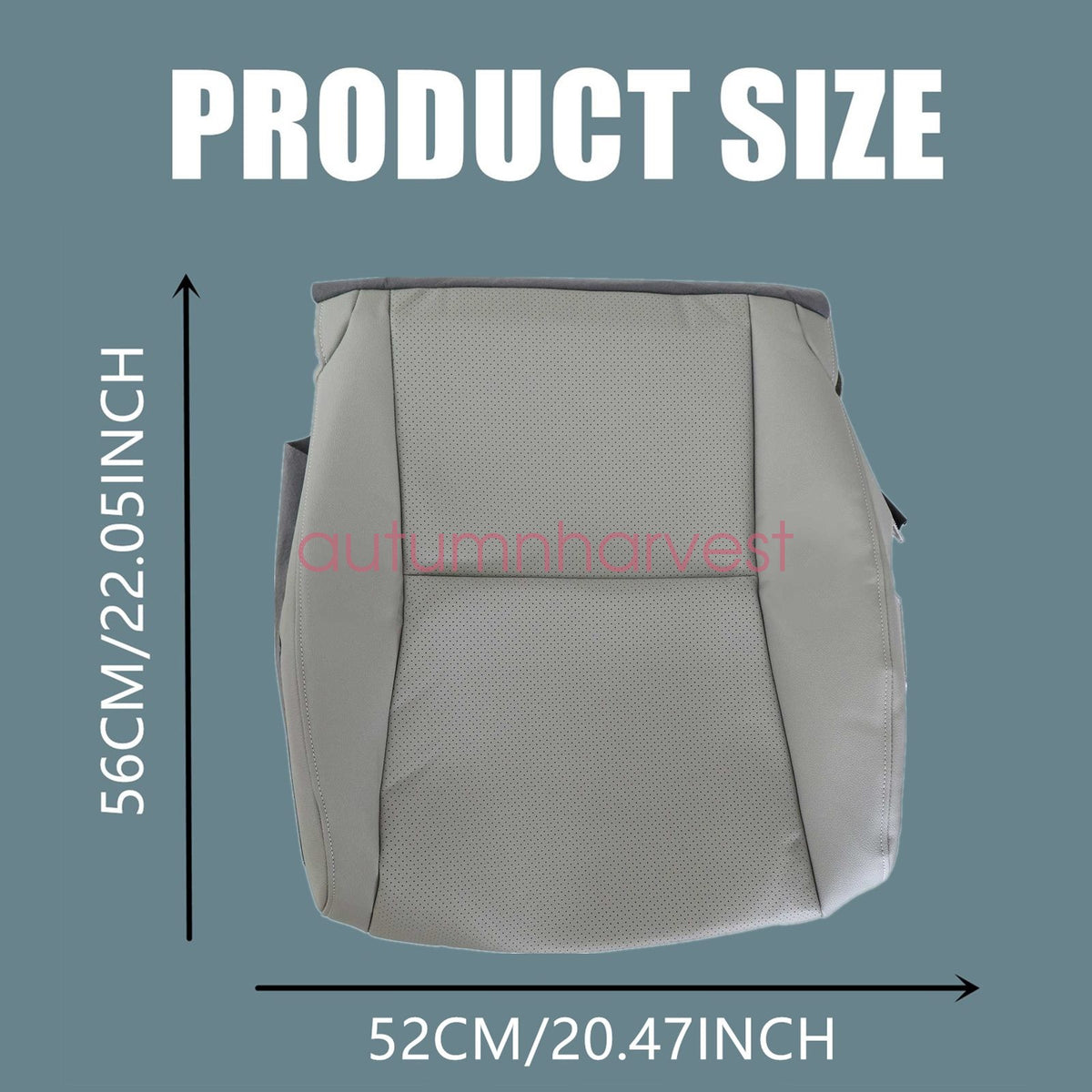 Driver & Passenger Perforated Bottom Seat Cover Gray For 2010-2015 Lexus RX350