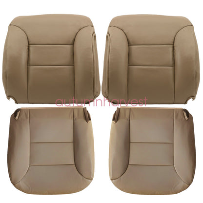 Front Bottom & Back Leather Seat Cover Tan For 95-99 Chevy Silverado GMC Sierra