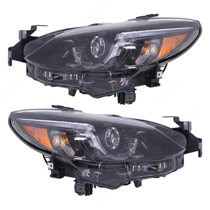 Pair LED Headlights For Mazda 6 2016-2017 Headlamp Front w/AFS Left+Right Side