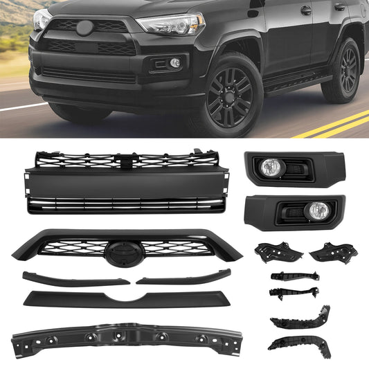 Fit 2014-2020 Toyota 4Runner Limited Black Front Bumper Grille Assembly Body Kit