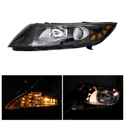Pair For 2011 2012 2013 Kia Optima Headlights Assembly Black Housing L+R Front