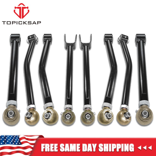 Front Rear Lower Upper Adjustable Control Arms 0-6'' fit 2007-2018 Jeep Wrangler