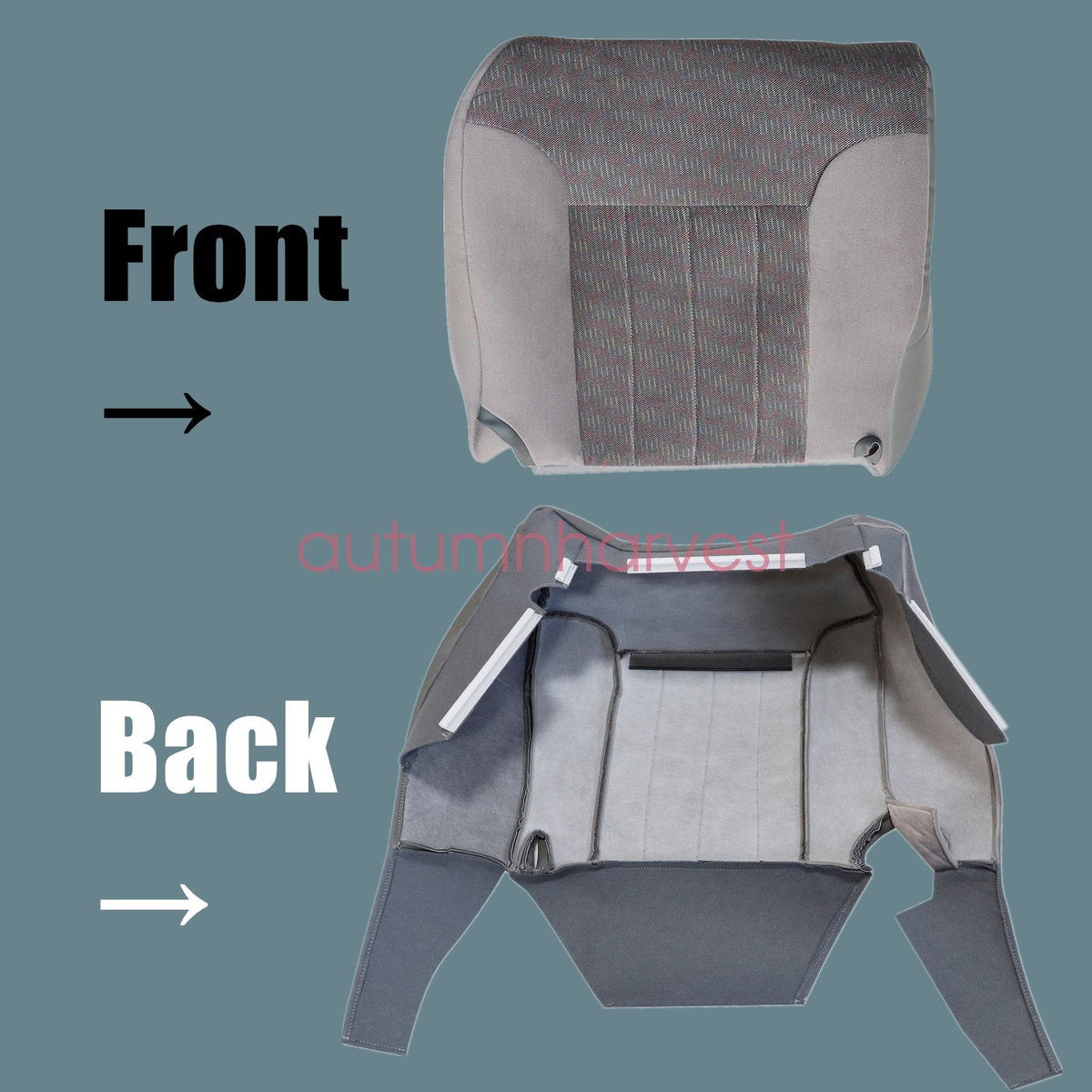 For 94-97 Dodge Ram Driver & Passenger Bottom & Back Cloth Seat Cover Gray 4PCS