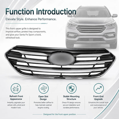 For Hyundai Santa Fe Sport 17-2018 Front Bumper Upper Grille Assembly 863514Z500