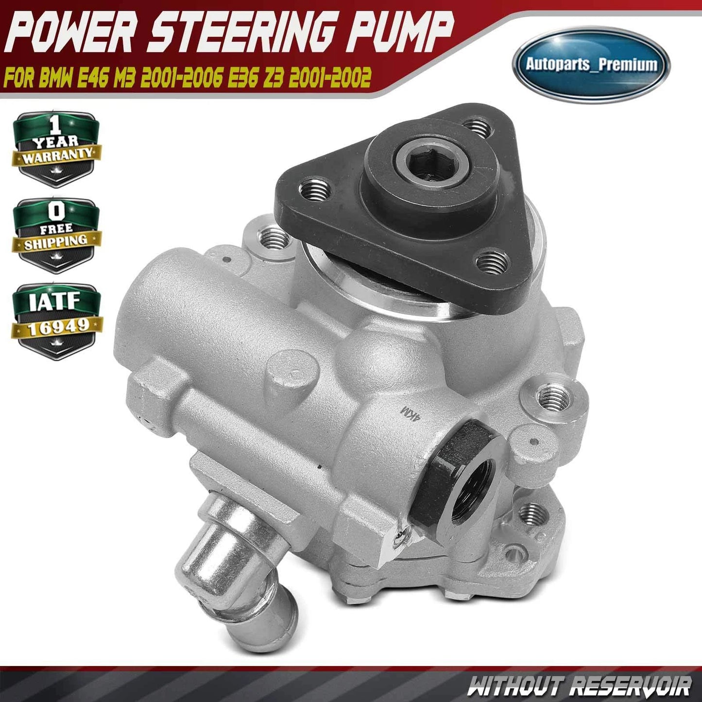 Aluminum Power Steering Pump For BMW E46 M3 2001-2006 E36 Z3 2001 2002 L6 3.2L