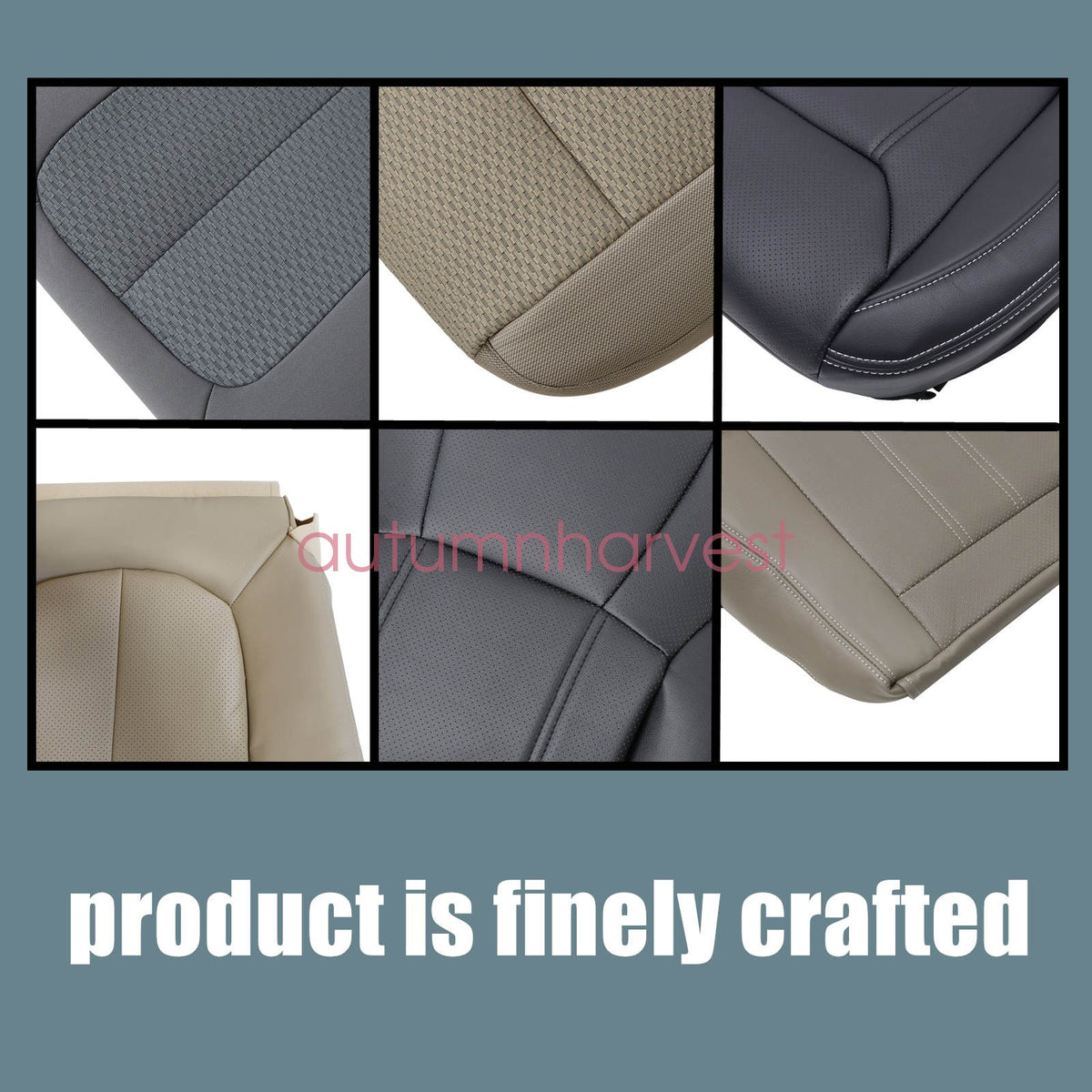 For 13-18 LEXUS ES300h ES350 Driver & Passenger Bottom Leather Seat Cover -Black