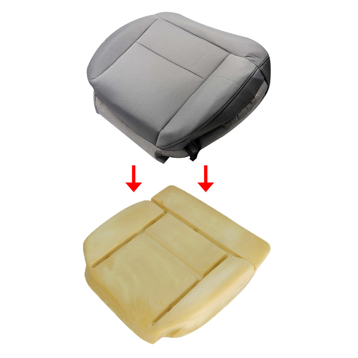 2004 2005 06 07 2008 Fits Ford F150 Driver Bottom Seat Cover & Foam Cushion Gray