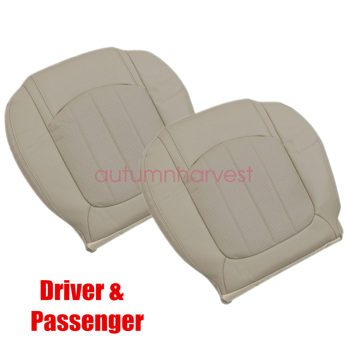Fits 08-12 Buick Enclave Driver & Passenger Bottom AC Seat Cover Leather Tan