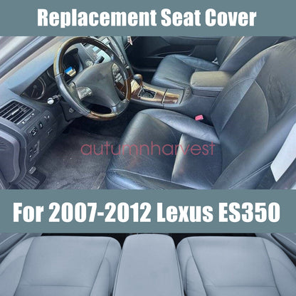 For 2007-2012 LEXUS ES350 Both Side Bottom & Lean Back Seat Cover Leather Black
