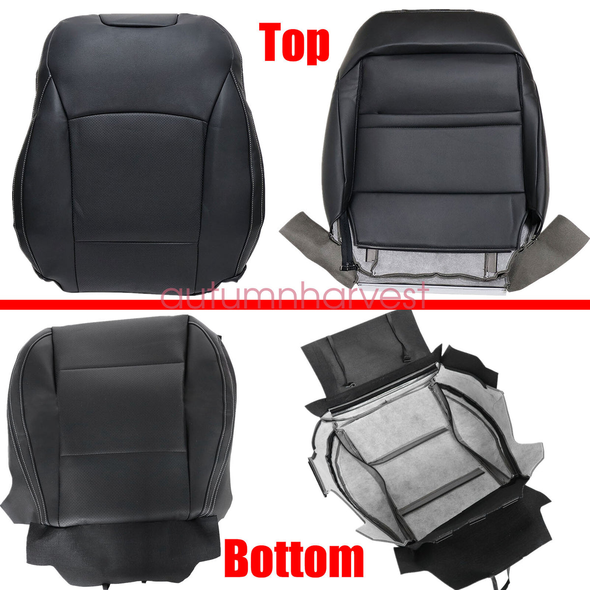 New Driver Top Leather Seat Cover Black For 2017 2018 2019 Subaru Outback Legacy