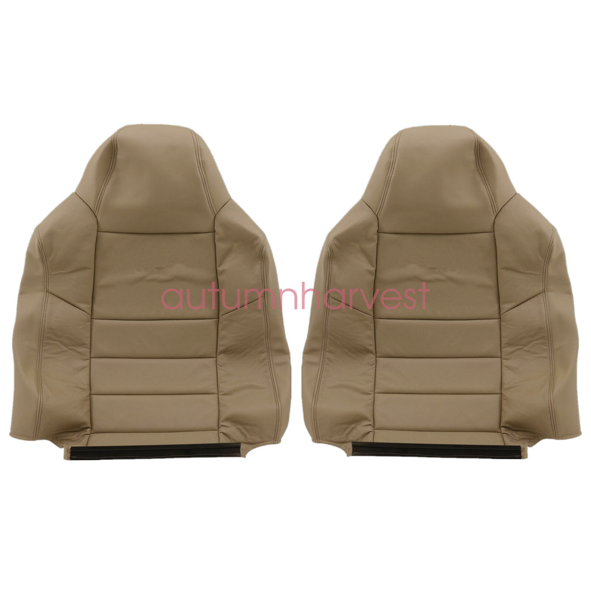2002 2003 For Ford F250 F350 SD Lariat XLT Driver & Passenger Top Seat Cover Tan