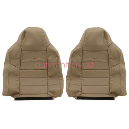 2002 2003 For Ford F250 F350 SD Lariat XLT Driver & Passenger Top Seat Cover Tan