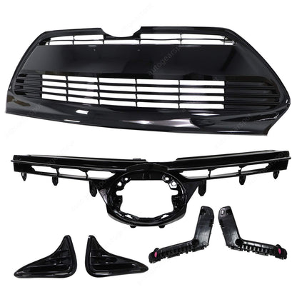 For 2017-2019 Toyota Corolla LE XLE CE Front Grille Fog Covers Brackets Set 6PC