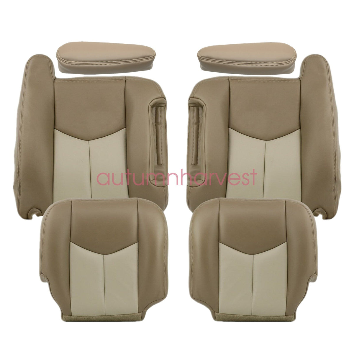 For 2003 2004 2005 GMC Yukon Sierra Denali Back & Bottom Seat Cover Tan