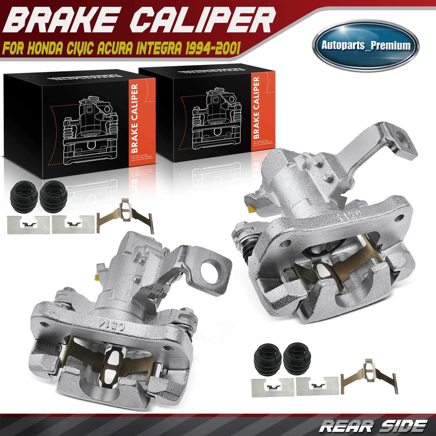Fits For Acura Integra 1994-2001 2PCS Rear Brake Calipers w/ Bracket L+R