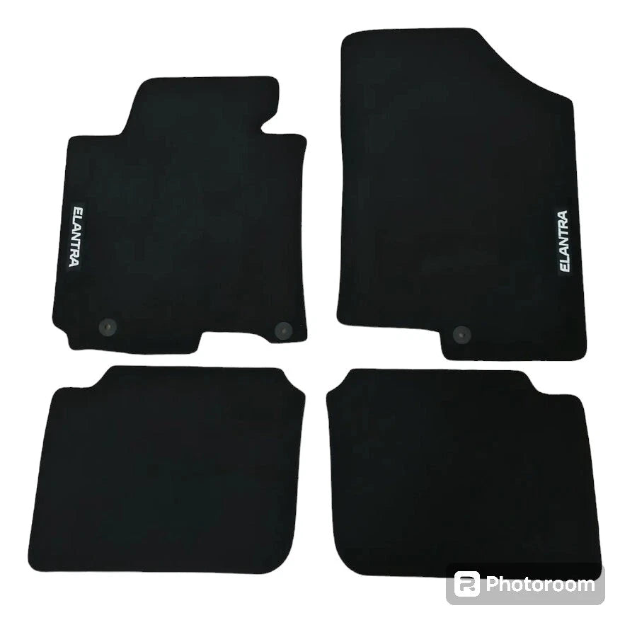 New For 2011-15 Hyundai Elantra Front & Rear Velour Floor Mats Carpet Black 4PCS