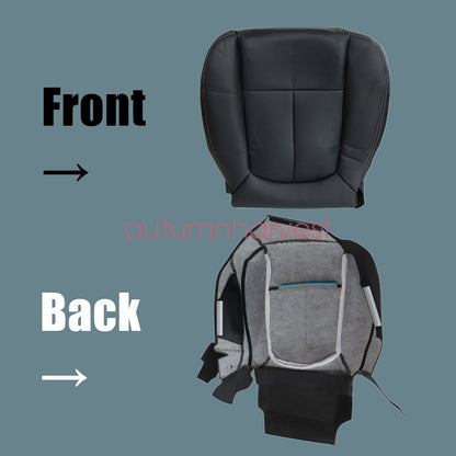 Fits 09-14 Ford F150 Driver Bottom & Top Replacement Leather Seat Cover Black