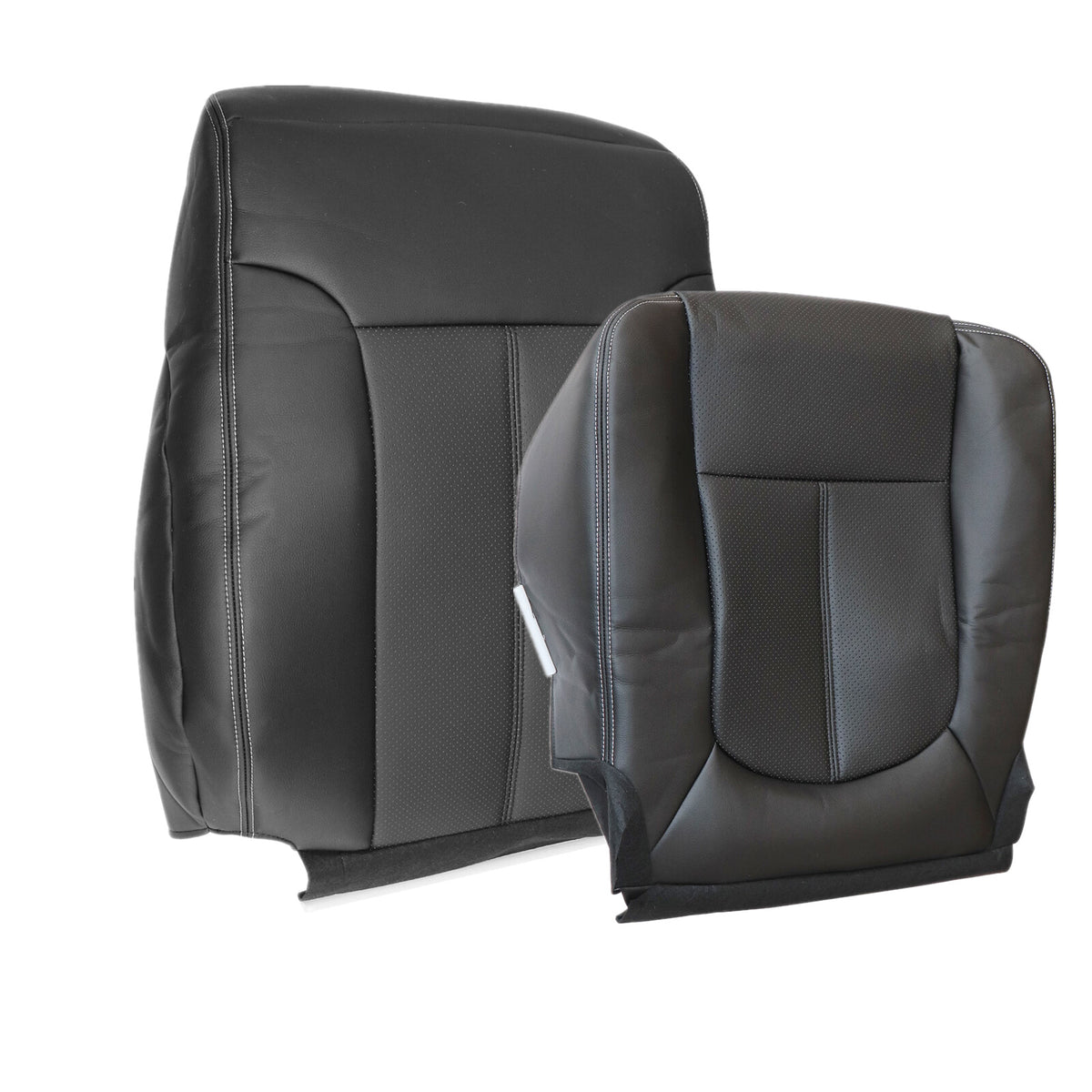 For 2011-2016 Ford F250 F350 Driver Bottom & Top Back Leather Seat Cover Black