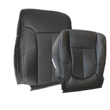 For 2011-2016 Ford F250 F350 Driver Bottom & Top Back Leather Seat Cover Black