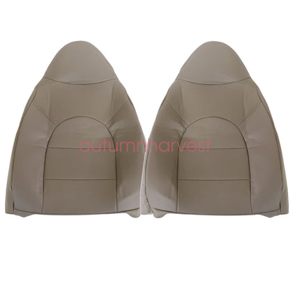 Fits 99 2000 Ford F250 F350 Lariat Tan Driver & Passenger Top Leather Seat Cover