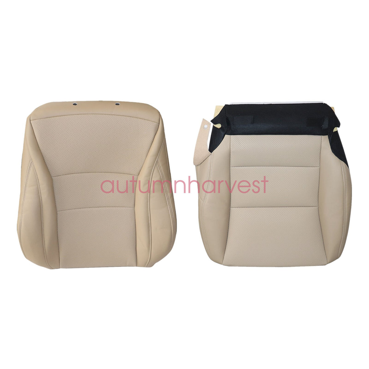 Fits Honda Accord Sedan 2013-17 Front Driver Bottom & Top Leather Seat Cover Tan