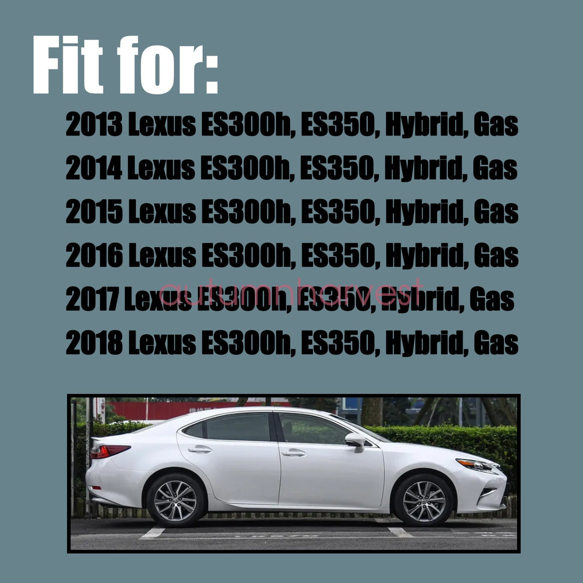 For 13-18 LEXUS ES300h ES350 Driver & Passenger Bottom Leather Seat Cover -Black