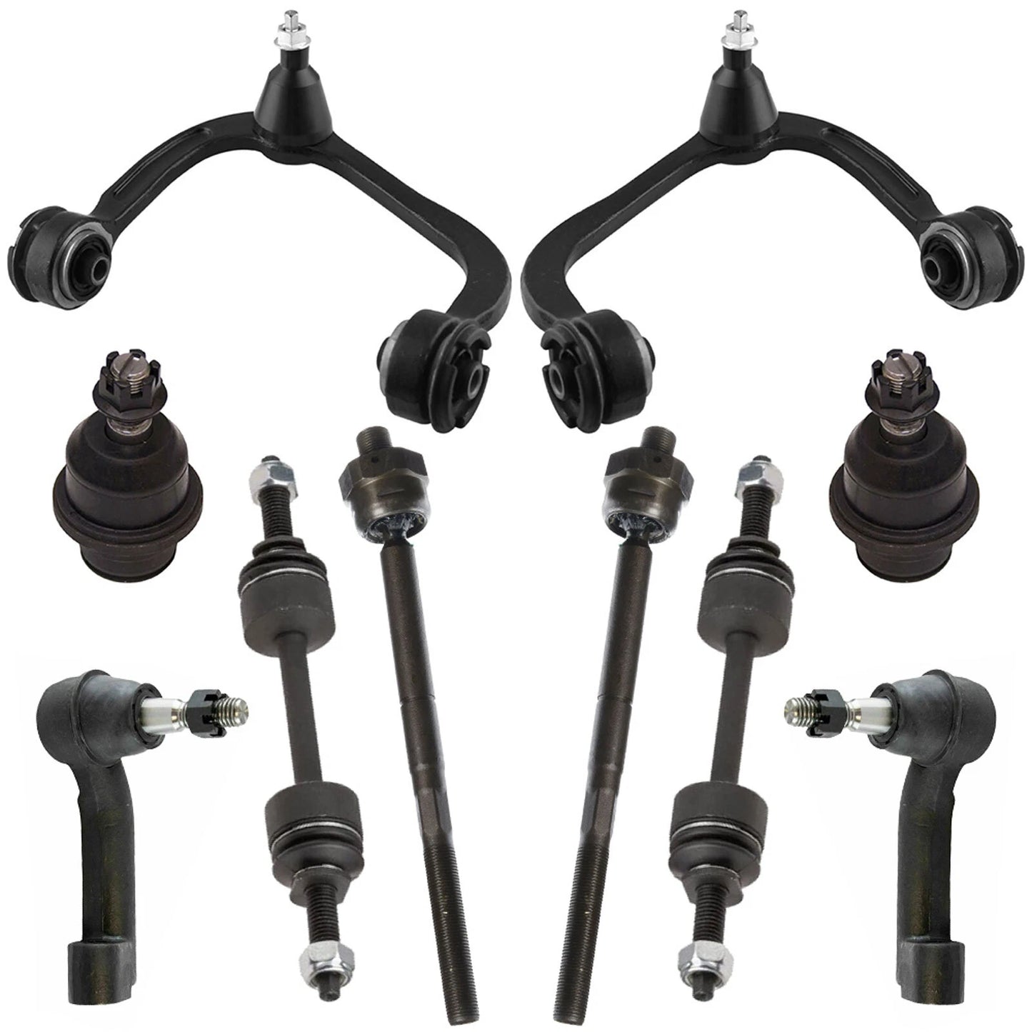 Fit 09-14 Ford F150 4WD Front Control Arm Ball Joint Tie Rod Suspension Kit 10X