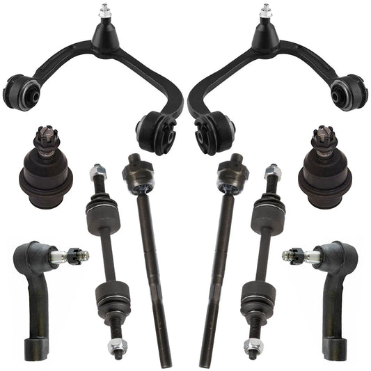 Fit 09-14 Ford F150 4WD Front Control Arm Ball Joint Tie Rod Suspension Kit 10X