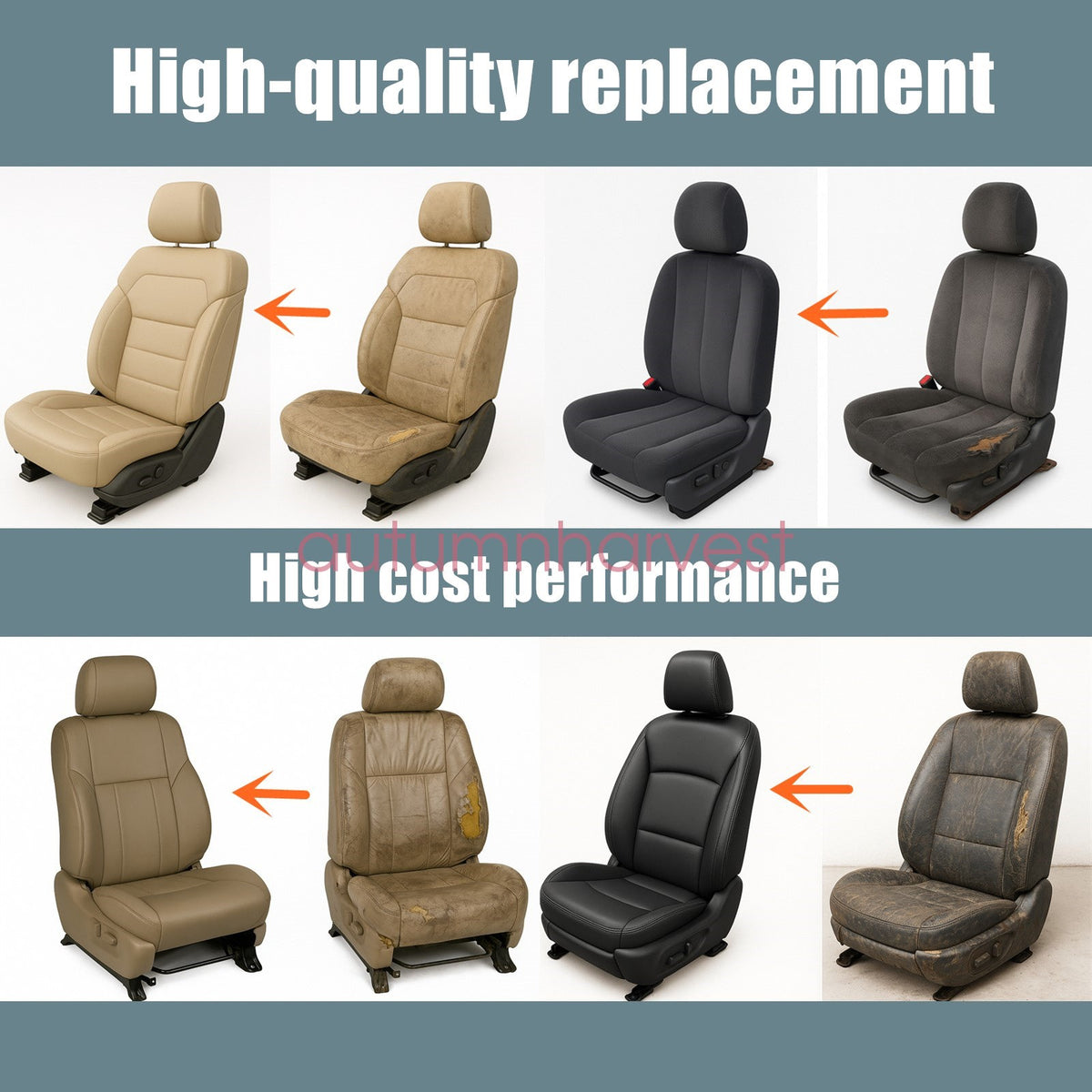 2012 For Mercedes Benz E350 E550 Driver & Passenger Bottom SEAT COVER Tan