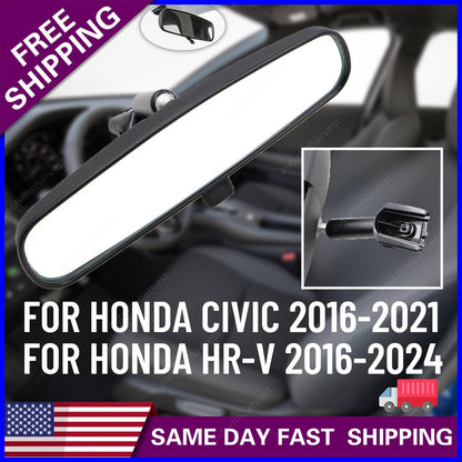 For Honda Civic 2016-2021 Honda HR-V 2016-2024 Inside Rear View Mirror Black