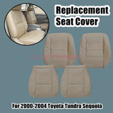 For 2000-2004 Toyota Tundra Sequoia Driver & Passenger Leather Seat Cover Tan
